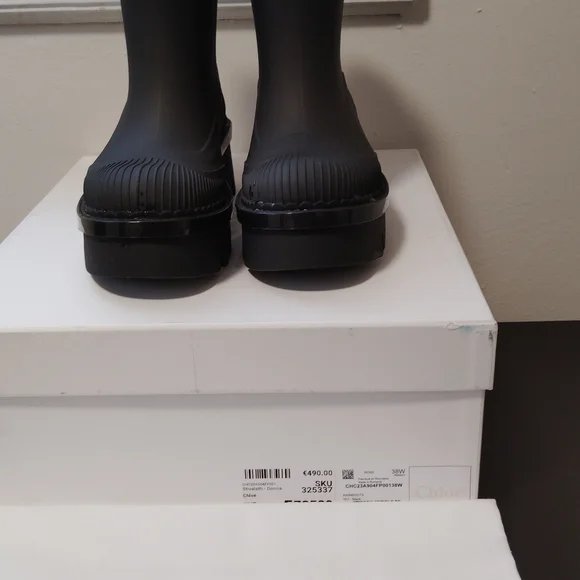 Chloe Raina Black Rain Boots